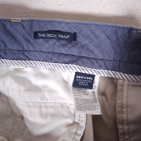 Nautica Classic Fit The Deck Pant Straight Leg Khaki Pants 38x30 RUNS SMALL - Picture 14 of 16